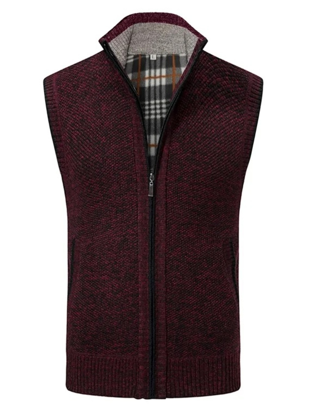 Red sweater vest with fleece lining